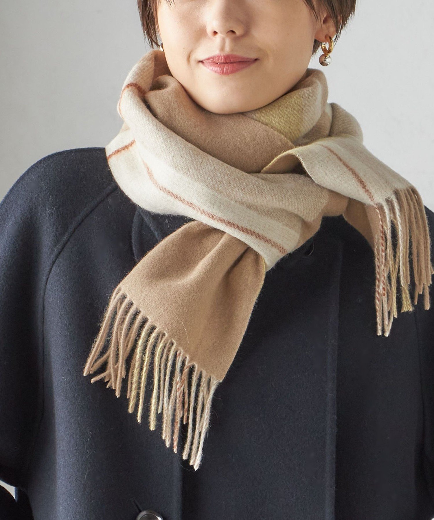 【SALE/40%OFF】SHIPS WOMEN チェック カシミヤ リバーシブル マフラー シップス ファッション雑貨 マフラー・ストール・ネックウォーマー パープル レッド ベージュ【送料無料】