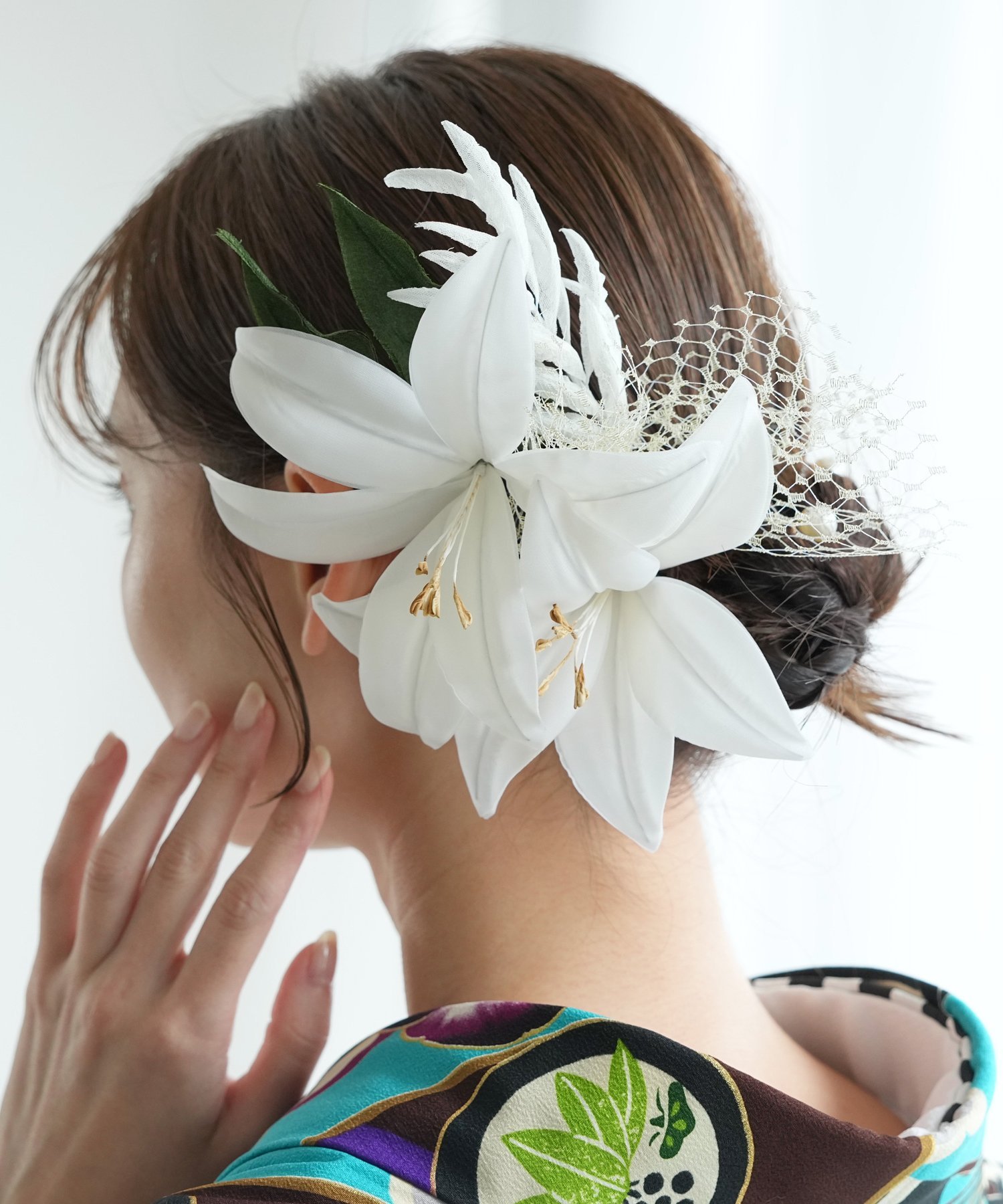 utatane 髪飾り Uピン6本セット ビッグボリューム百合 チュールヴェール ウタタネ ヘアアクセサリー バ..