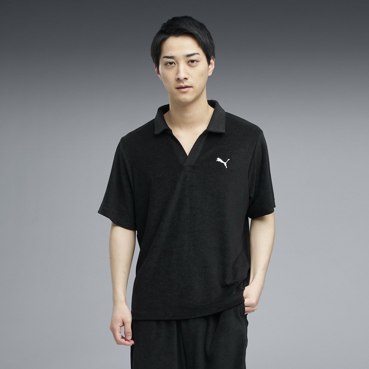 PUMA メンズ ESS エレベーテッド パイル 半袖 ポロシャツ SUMMER SS PILE POLO プーマ トップス ポロシャツ ブラック【送料無料】
