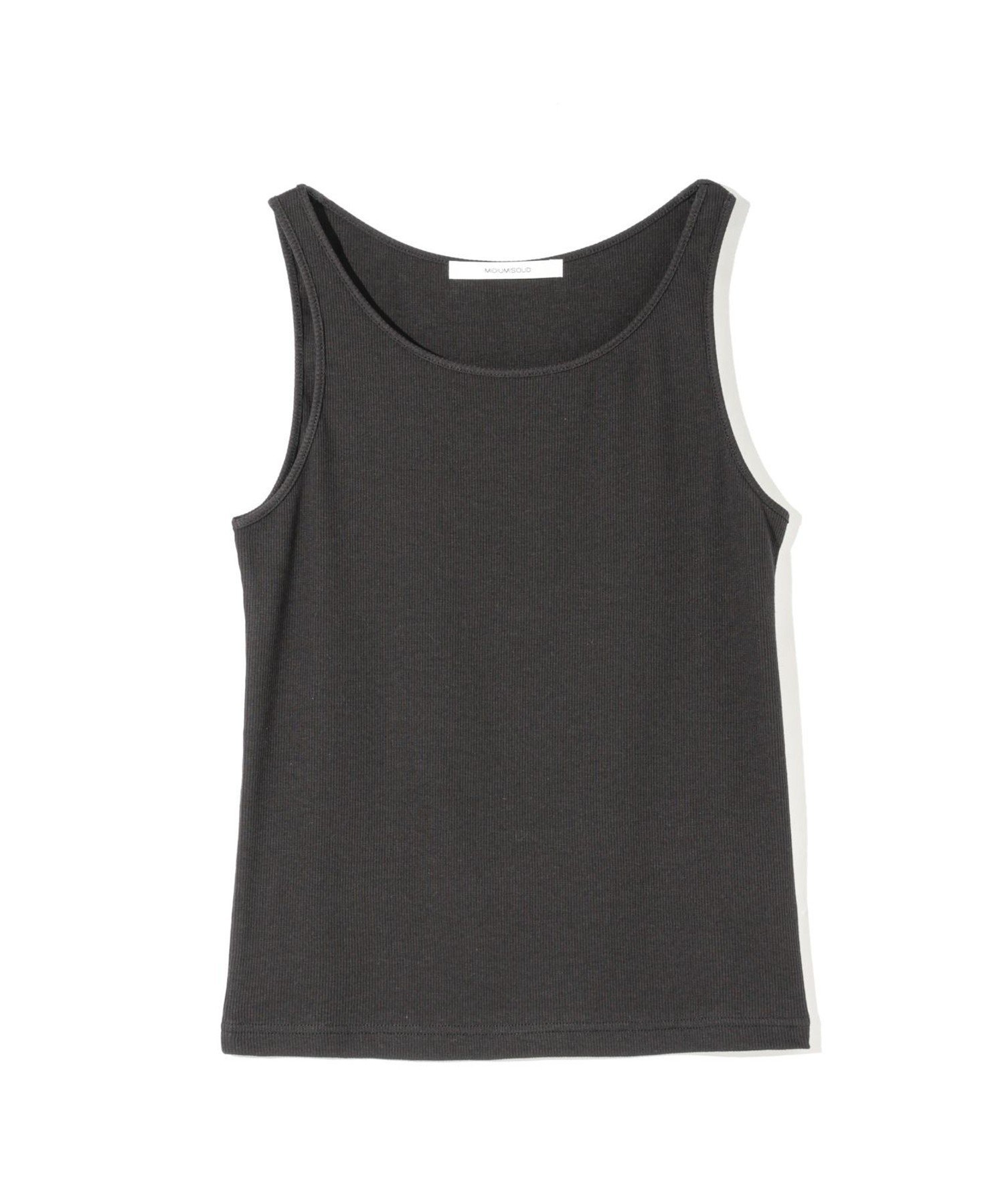 MIDIUMISOLID MIDIUMISOLID for Ladies フィットリブタンクトップ マーコート トップス カットソー・Tシャツ ブラック ホワイト