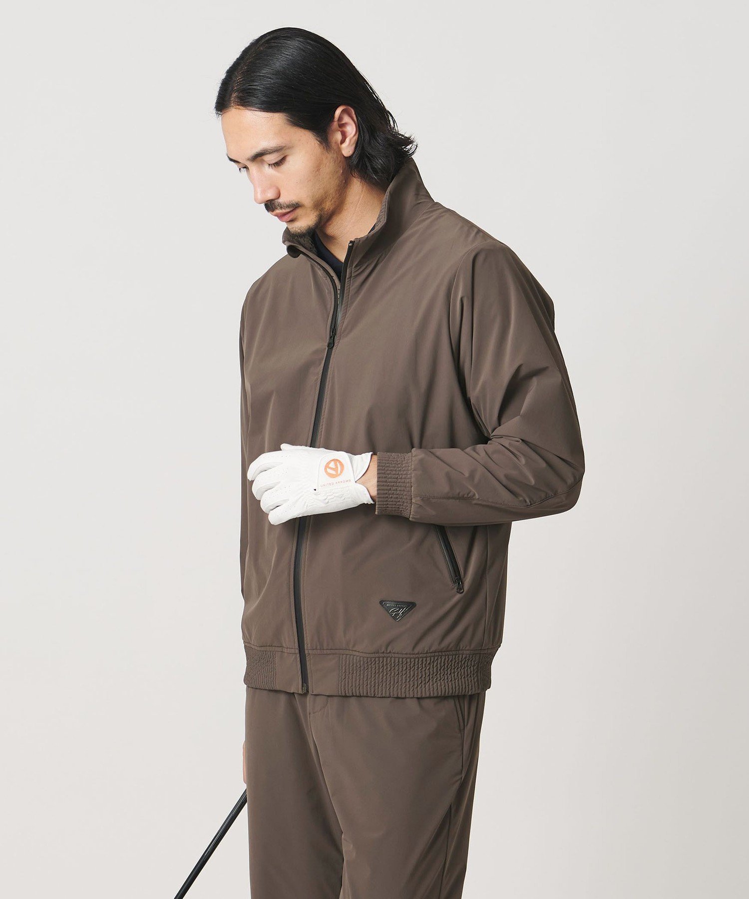 UNITED ARROWS GOLF メンズ ウーバー スタンドジップ ジャケット 2WAYストレッチ 撥水 ユナイテッドアローズ スポーツ・アウトドア用品 ゴルフグッズ ブラック【送料無料】