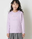 【SALE／20%OFF】a.v.v [100-130]【キレイ長持ち】モチーフ付きロゴプリント長袖Tシャツ アー・ヴェ・ヴェ トップス カットソー・Tシャツ ピンク ブルー