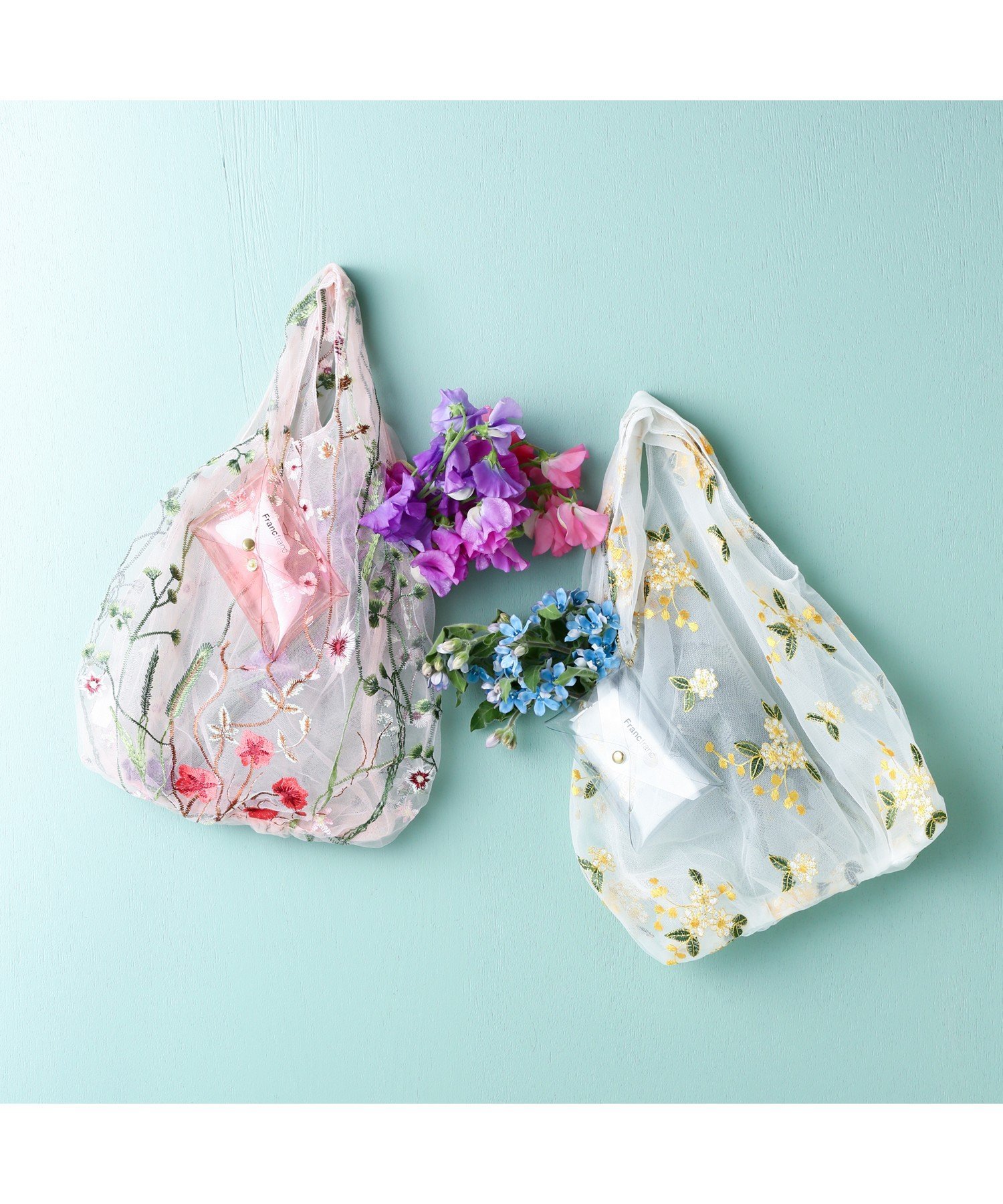 チュールバッグ イエロー×ホワイト