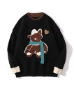 【SALE/10%OFF】HOOK 【HOOK】マフラーを巻いているクマニット風スウェット アイモハ トップス ニット ブラック グリーン ベージュ【送料無料】