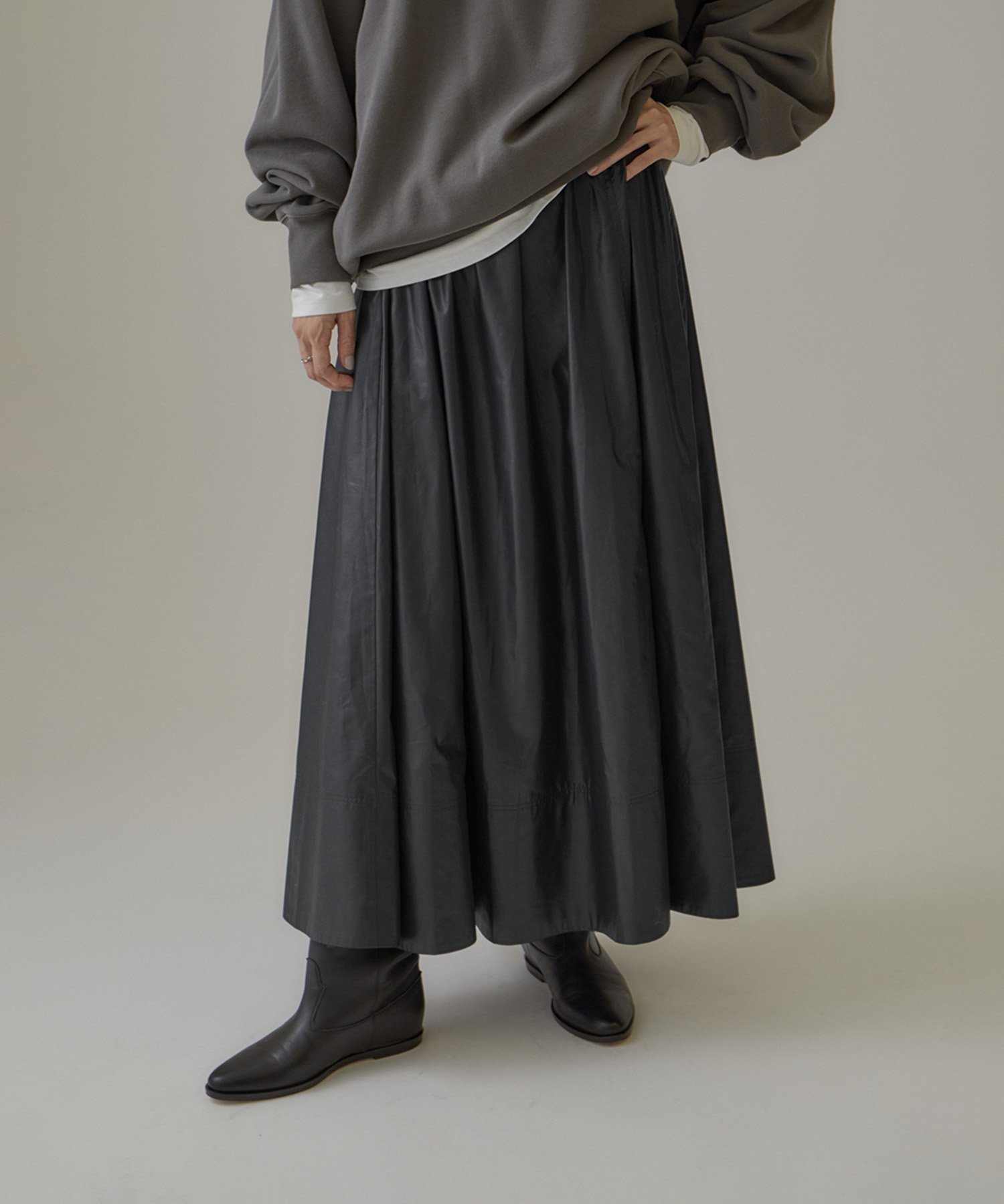 【SALE／40%OFF】SALON adam et rope' レザーライクギャザーフレアスカート【洗える】 サロン アダム エ ロペ スカート その他のスカート ブラウン ブラック【送料無料】