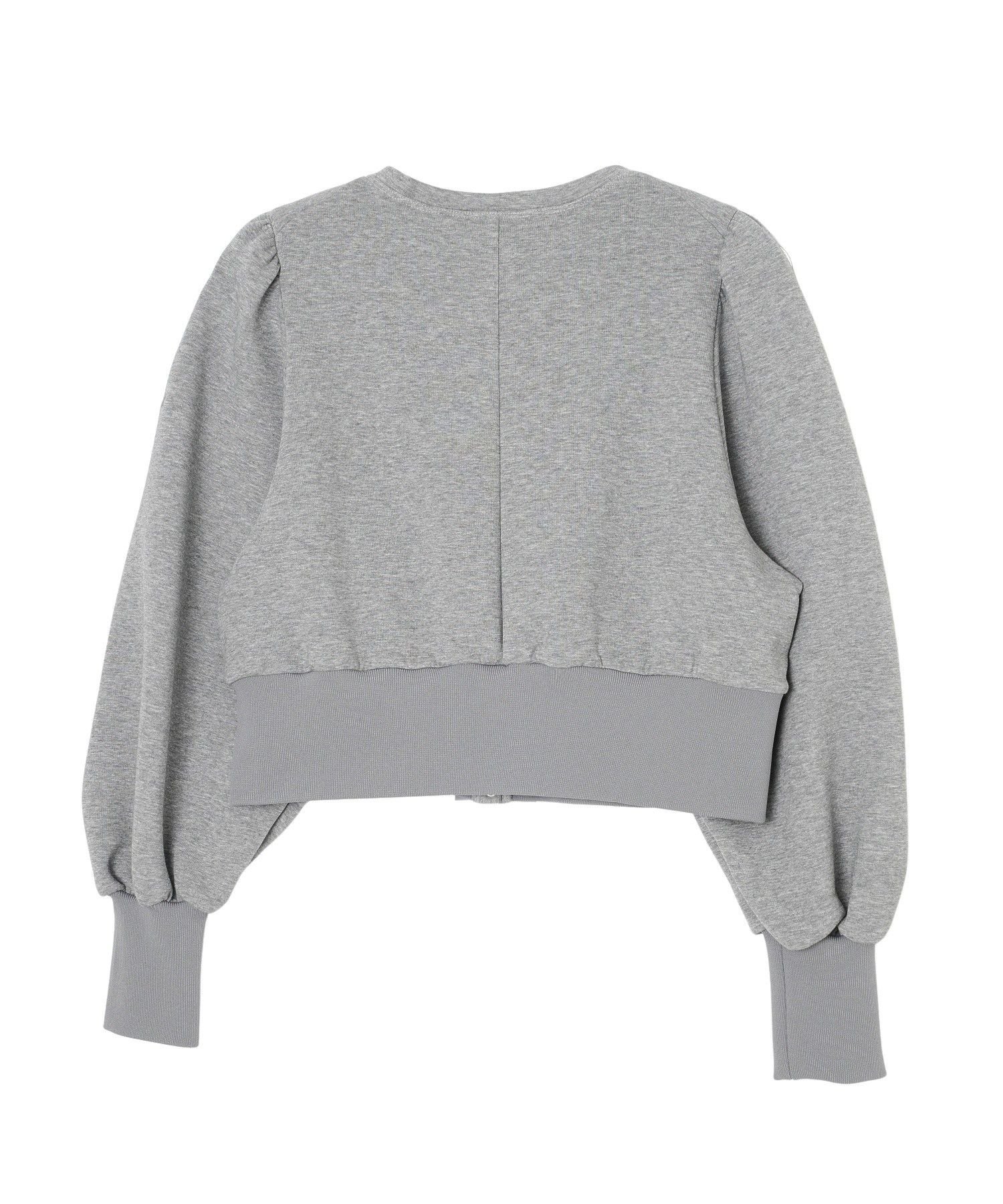MILKFED. PUFF SLEEVE CARDIGAN ミルクフェド トップス カットソー・Tシャツ ブラック グレー