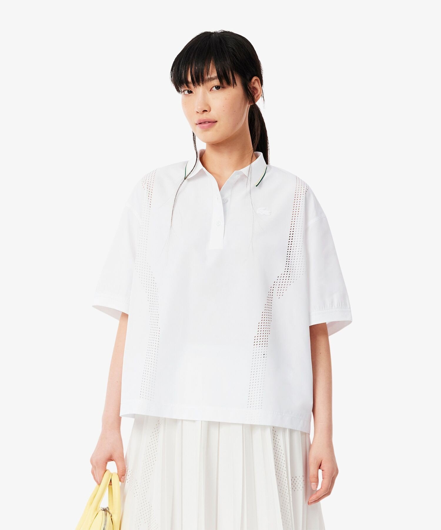 【SALE／40%OFF】LACOSTE レーザーカットホールテクニカルポロシャツ ラコステ トップス シャツ・ブラウス ホワイト【送料無料】