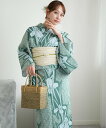 utatane utatane 浴衣3点セット 翡翠に菖蒲 Fサイズ ウタタネ 着物・浴衣・和装小物 浴衣【送料無料】