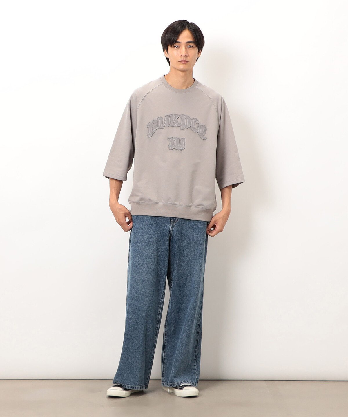 Purple&Yellow デニムワイドバギーパンツ コムサイズム パンツ ジーンズ・デニムパンツ ブルー ブラック【送料無料】
