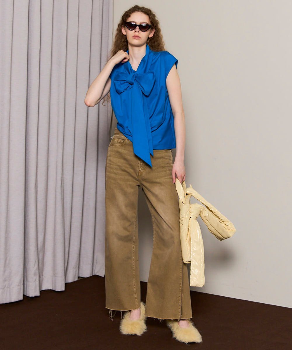 MAISON SPECIAL 2way Bow Tie Tops メゾンスペシャル トップス カットソー・Tシャツ ブラック ホワイト