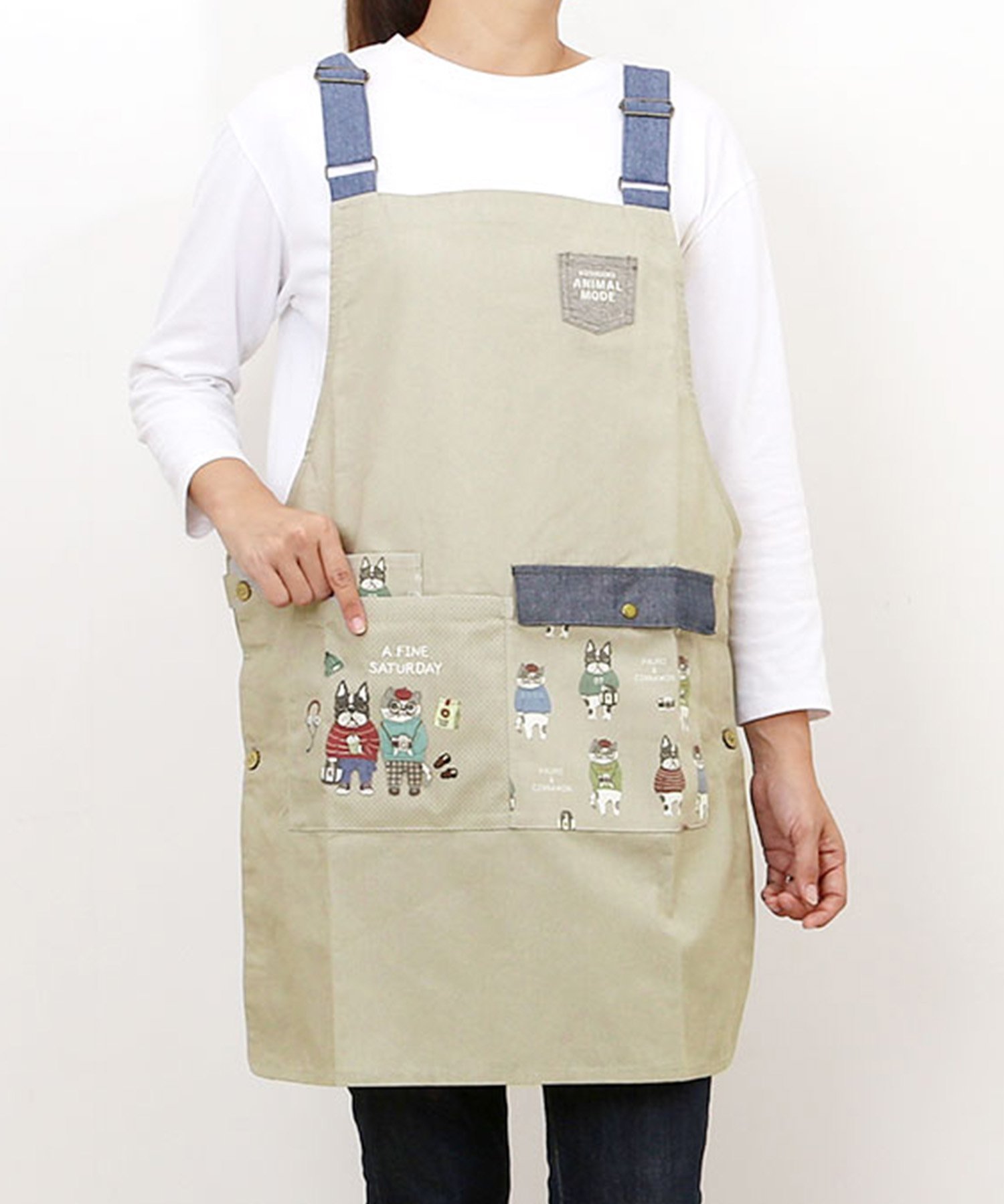 BACKYARD FAMILY 両脇釦あきエプロン ローラ 食器・調理器具・キッチン用品 エプロン オレンジ ブルー ネイビー ベージュ グリーンのサムネイル