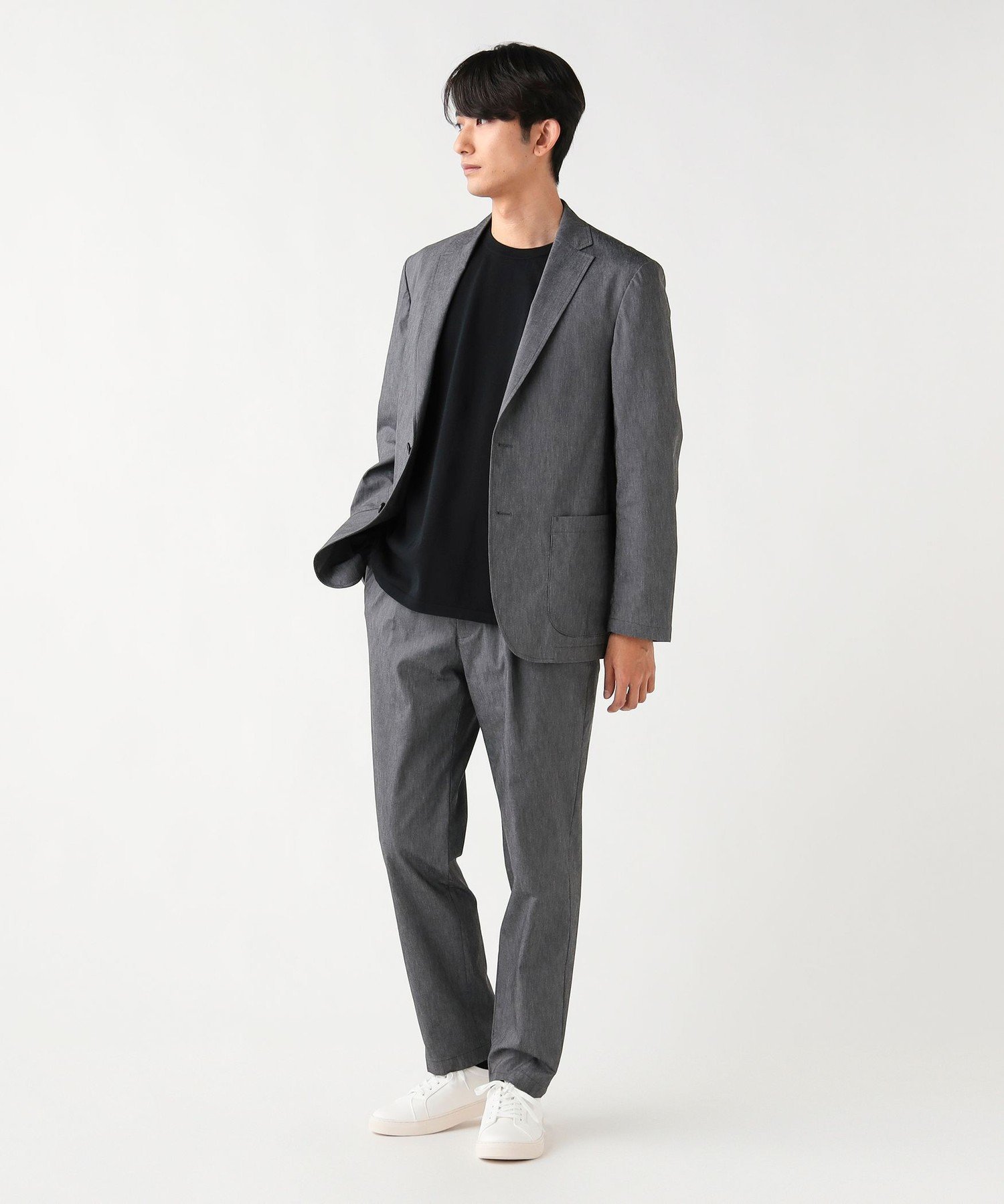 BEAMS HEART MEN BEAMS HEART｜麻ブレンド ストレッチ 1プリーツ スラックス 26SS（セットアップ対応）｜メンズ｜ボトムス｜グレー｜カジュアル｜フォーマル｜接触冷感｜洗える｜涼しい｜ウエストゴム｜テーパード｜春夏 ビームス ハート パンツ その他のパンツ 【送料無料】
