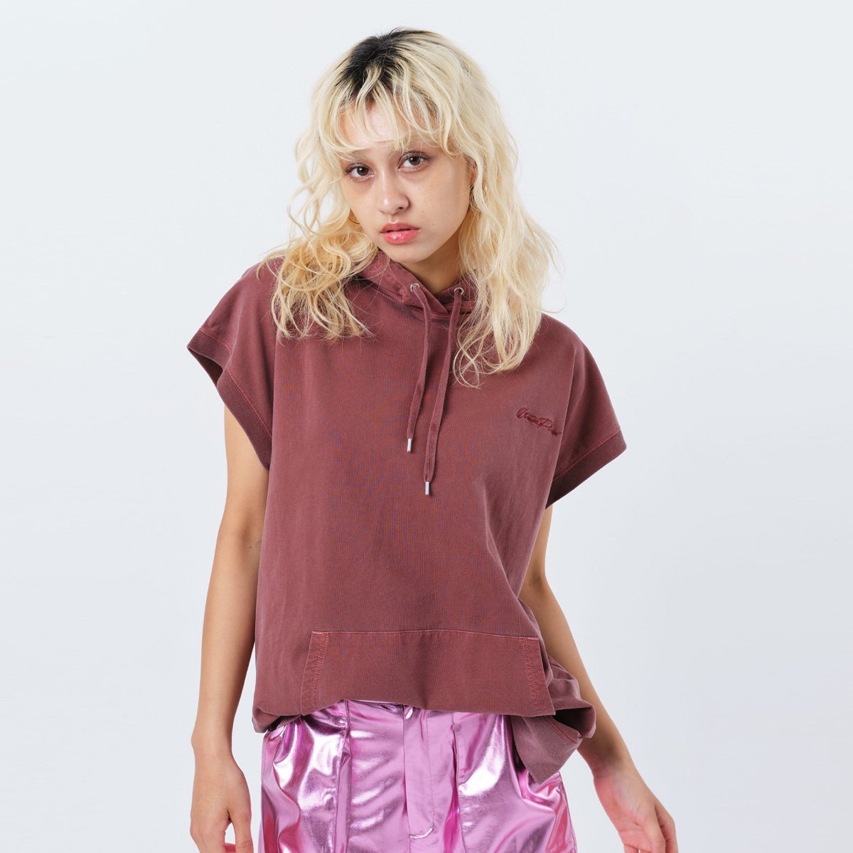 atmos pink atmos pink Heavy Cotton Stitch Hoodie BURGUNDY アトモス トップス パーカー・フーディー【送料無料】