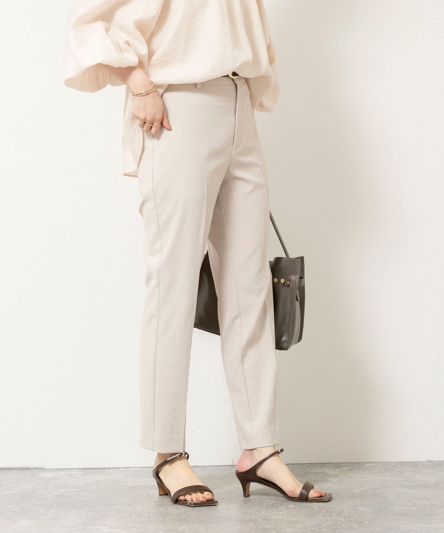 《セットアップ対応/UVカット/接触冷感》ウォッシャブルDry toro テーパードパンツ ノーリーズ パンツ その他のパンツ ブラック ベージュ ネイビー