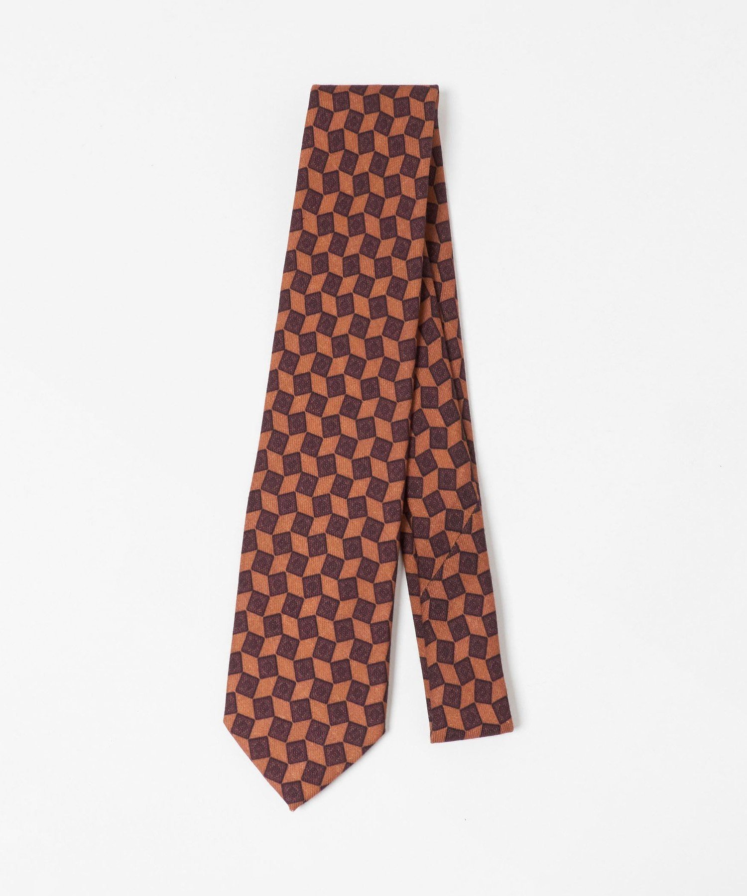 UNITED ARROWS ＜ARCURI＞スクエアコモン プリント ネクタイ ユナイテッドアローズ スーツ・フォーマル ネクタイ・蝶ネクタイ オレンジ ネイビー【送料無料】