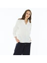 【SALE/30%OFF】LACOSTE ワイドスキッパーネックシャツ ラコステ シャツ/ブラウス 長袖シャツ ホワイト ネイビー【送料無料】