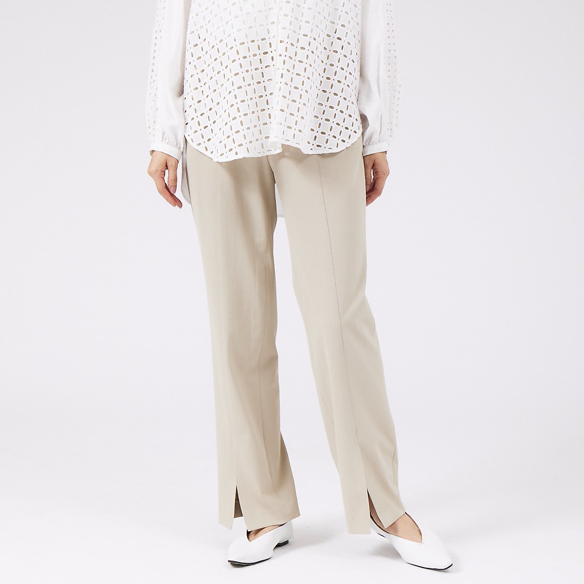 qualite 【23SS】2WAYストレッチセンターベンツパンツ カリテ パンツ その他のパンツ グレー ベージュ ブラック ブルー