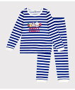 【SALE/10%OFF】PETIT BATEAU ベロア長袖パジャマ プチバトー インナー・ルームウェア パジャマ ホワイト【送料無料】
