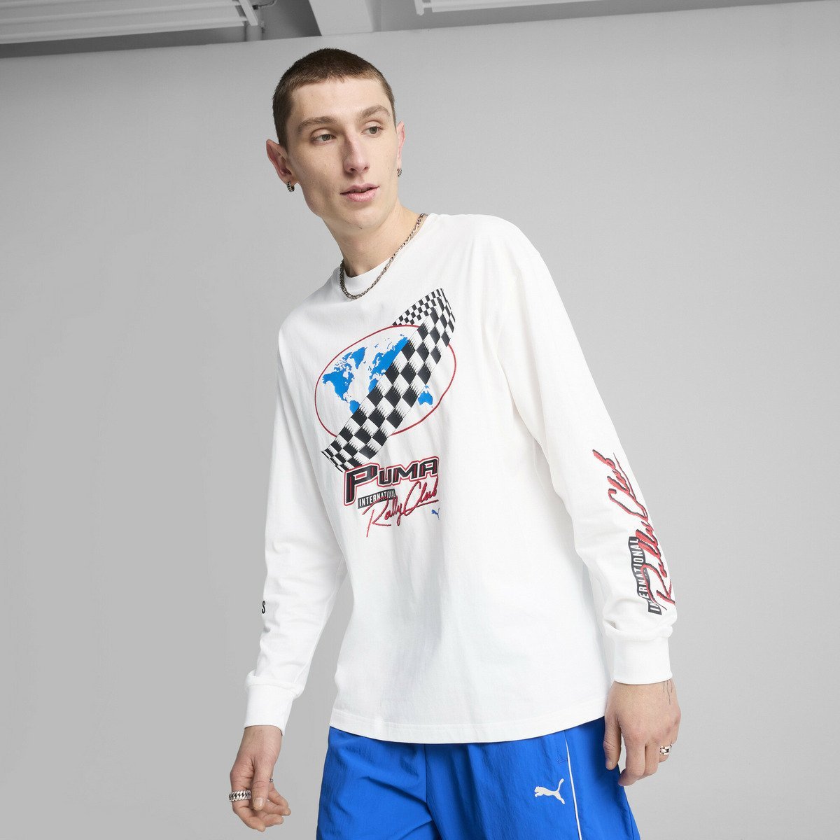 PUMA メンズ グラフィックス プーマ MOTO リラックス 長袖 Tシャツ プーマ トップス カットソー・Tシャツ ホワイト【送料無料】