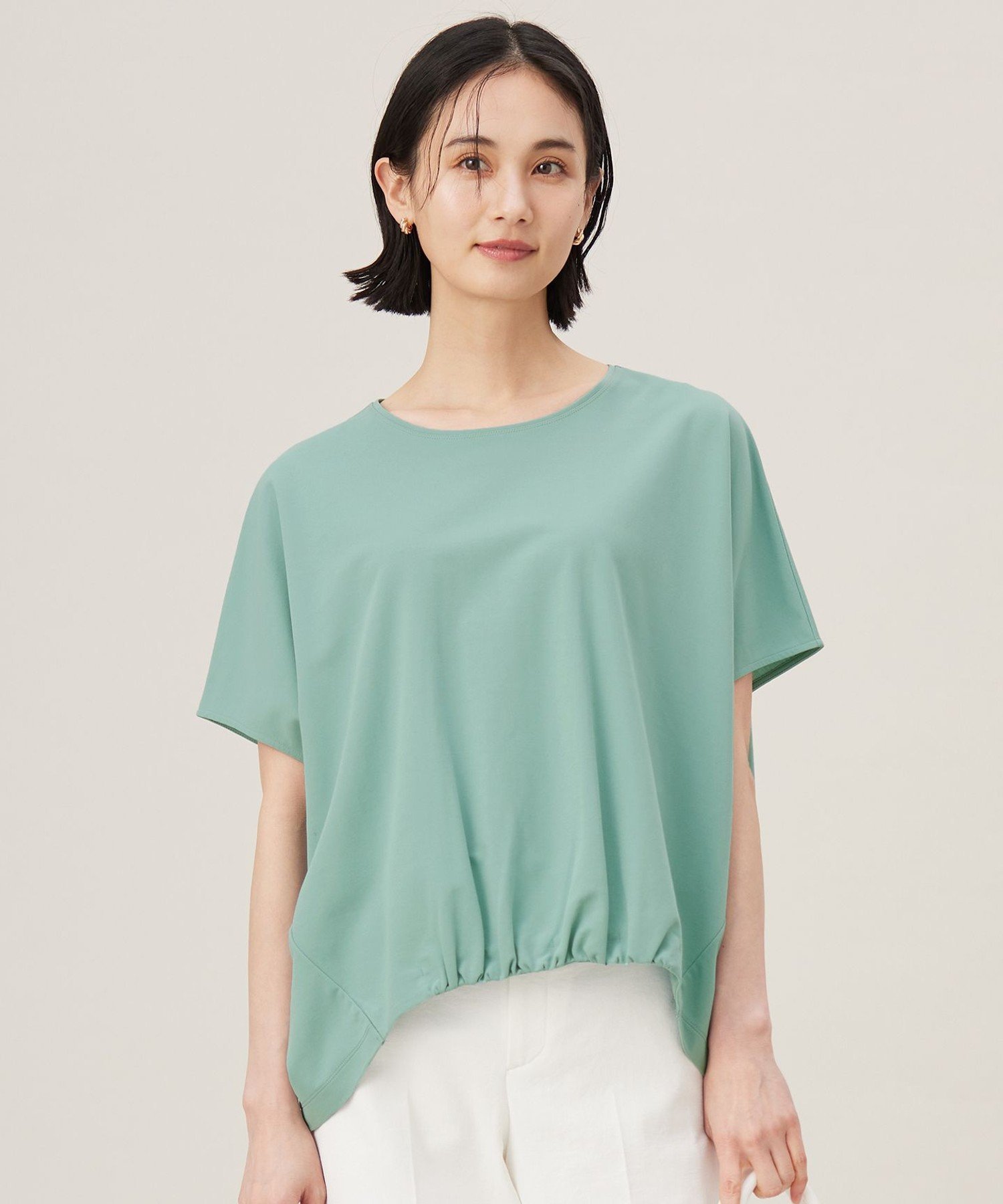 自由区 S 【接触冷感・UVカット・吸水速乾・抗菌防臭・洗える】ハイカウントフォルム Tシャツ ジユウク トップス カットソー・Tシャツ ホワイト ブラック グリーン