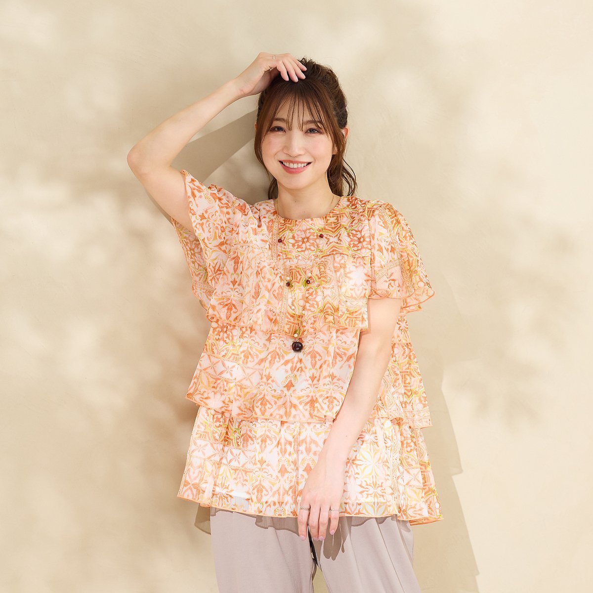 ローズティアラ　新品未使用ブラウス Rose Tiara ブラウス シャツ 「セットアップ対応」フラワー襟