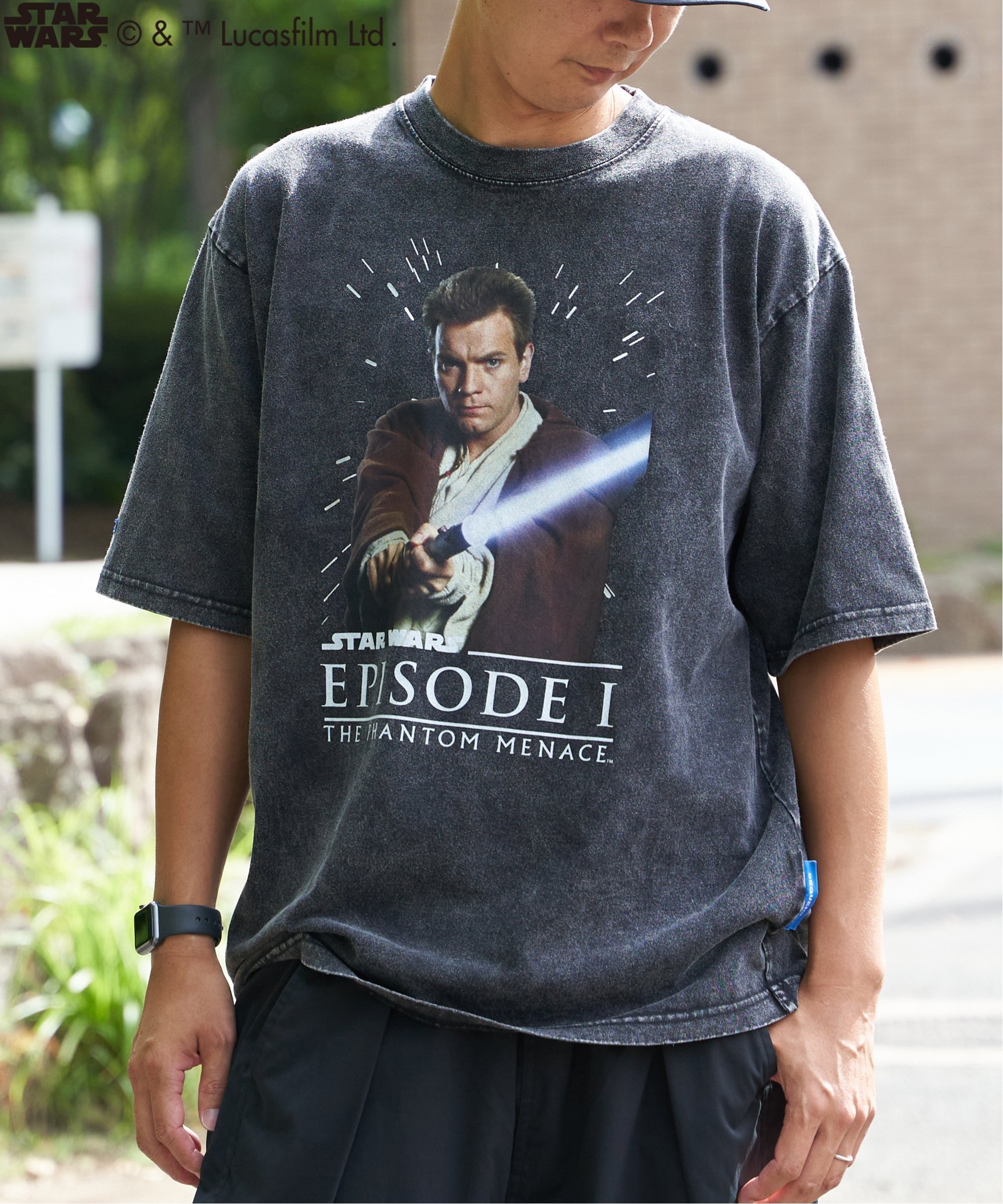 VENCE share style MENs STAR WARS スターウォーズ エピソード1 フェイスTシャツ ヴァンス エクスチェンジ トップス カットソー・Tシャツ ブラック