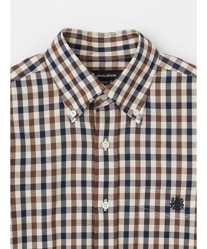 Aquascutum MEN クラブチェックシャツ アクアスキュータム トップス シャツ・ブラウス ネイビー【送料無料】