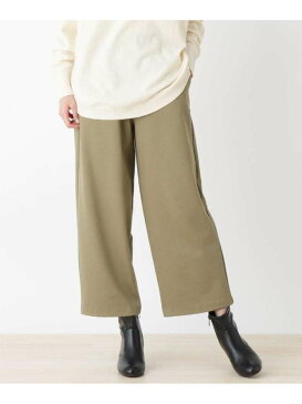 【SALE/50%OFF】SHOO・LA・RUE 裏起毛ストレッチタックワイドパンツ シューラルー パンツ/ジーンズ クロップド/半端丈パンツ ブラック グリーン ベージュ ピンク