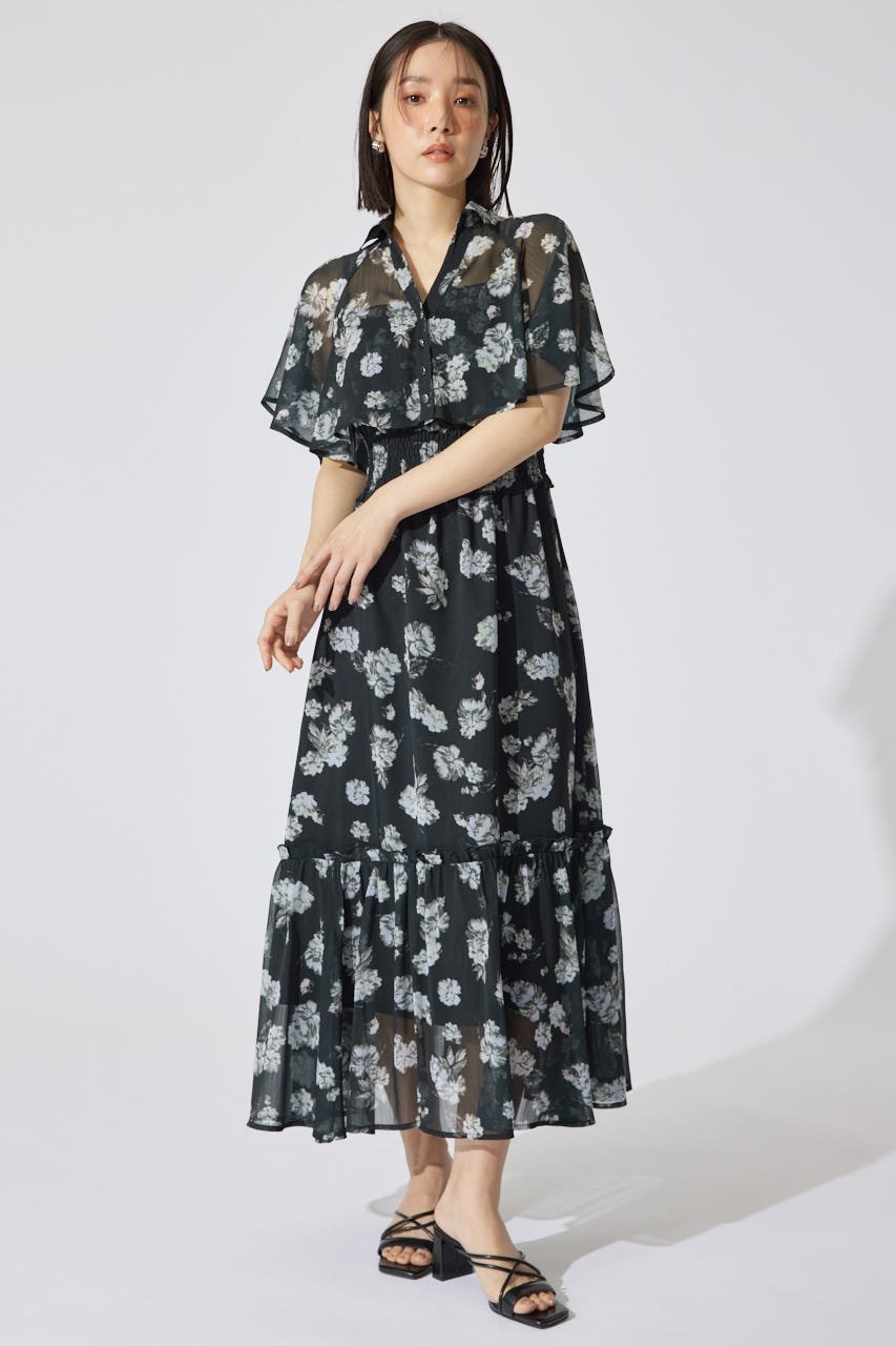 【SALE／10%OFF】rienda シャーリングワンピースセット リエンダ ワンピース・ドレス ワンピース ブラック ピンク ベージュ【送料無料】のサムネイル