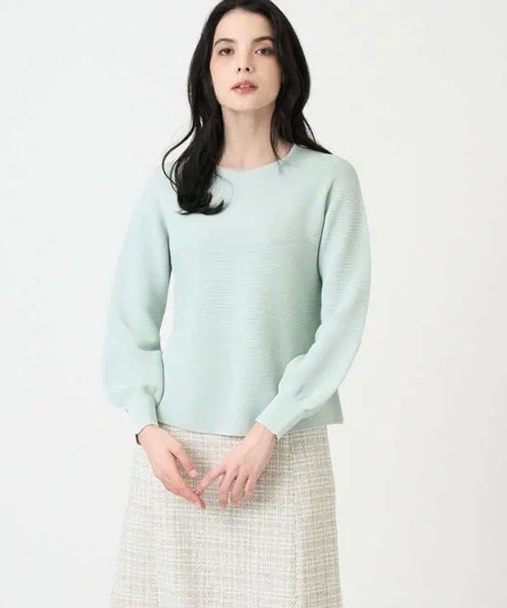 【SALE／50%OFF】CHRISTIAN AUJARD [アンサンブル対応]ホールガーメントニットプルオーバー クリスチャン・オジャール トップス ニット グリーン ホワイト【送料無料】