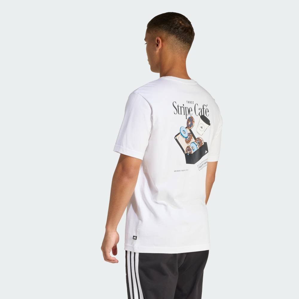 【公式】アディダス adidas 返品可 コーヒー カフェ ドーナッツ ボックス グラフィックTシャツ アディダス トップス カットソー・Tシャツ ホワイト