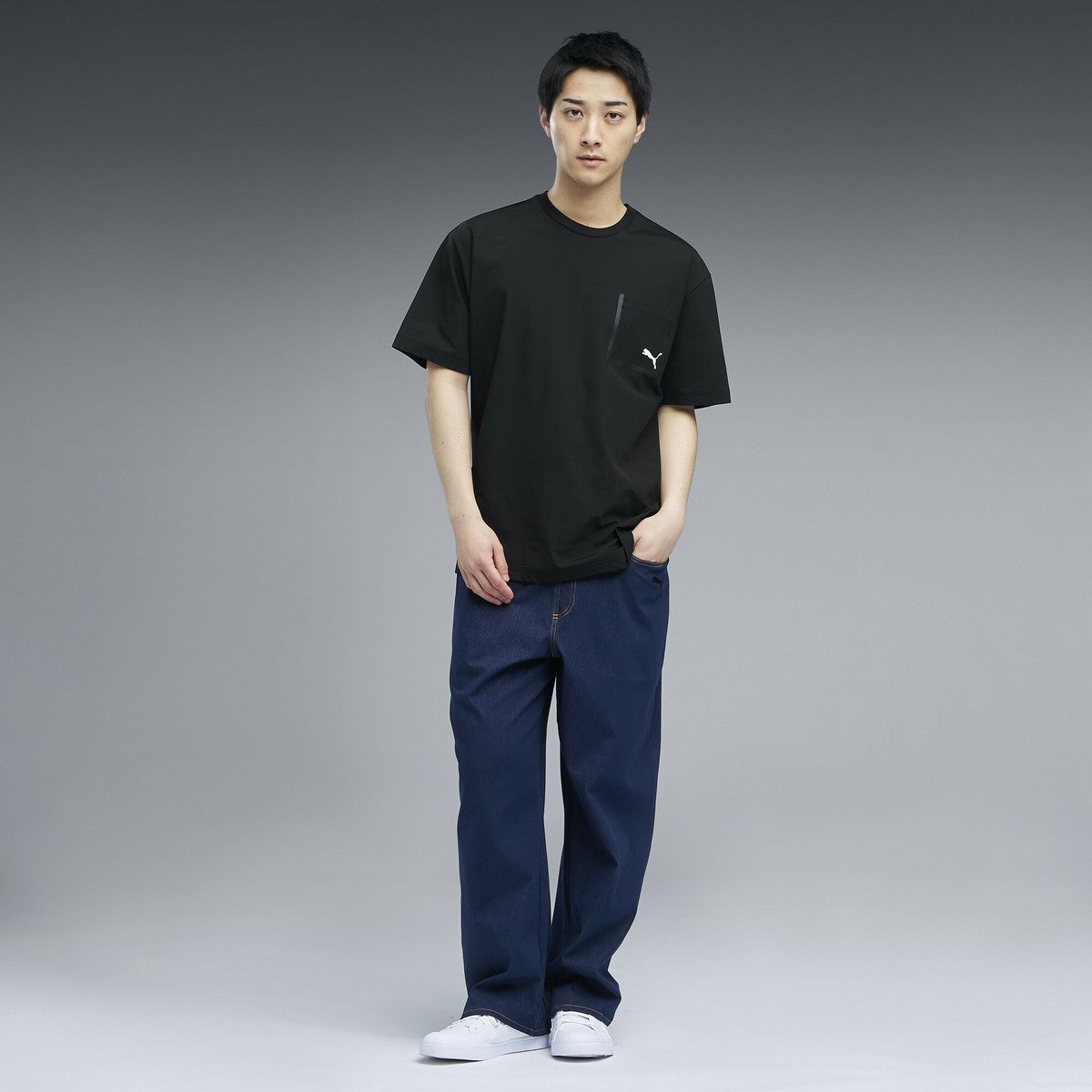 PUMA メンズ ESS エレベーテッド ウーブン ライク 半袖 Tシャツ SUMMER SS WOVEN LIKE TEE プーマ トップス カットソー・Tシャツ ブラック【送料無料】