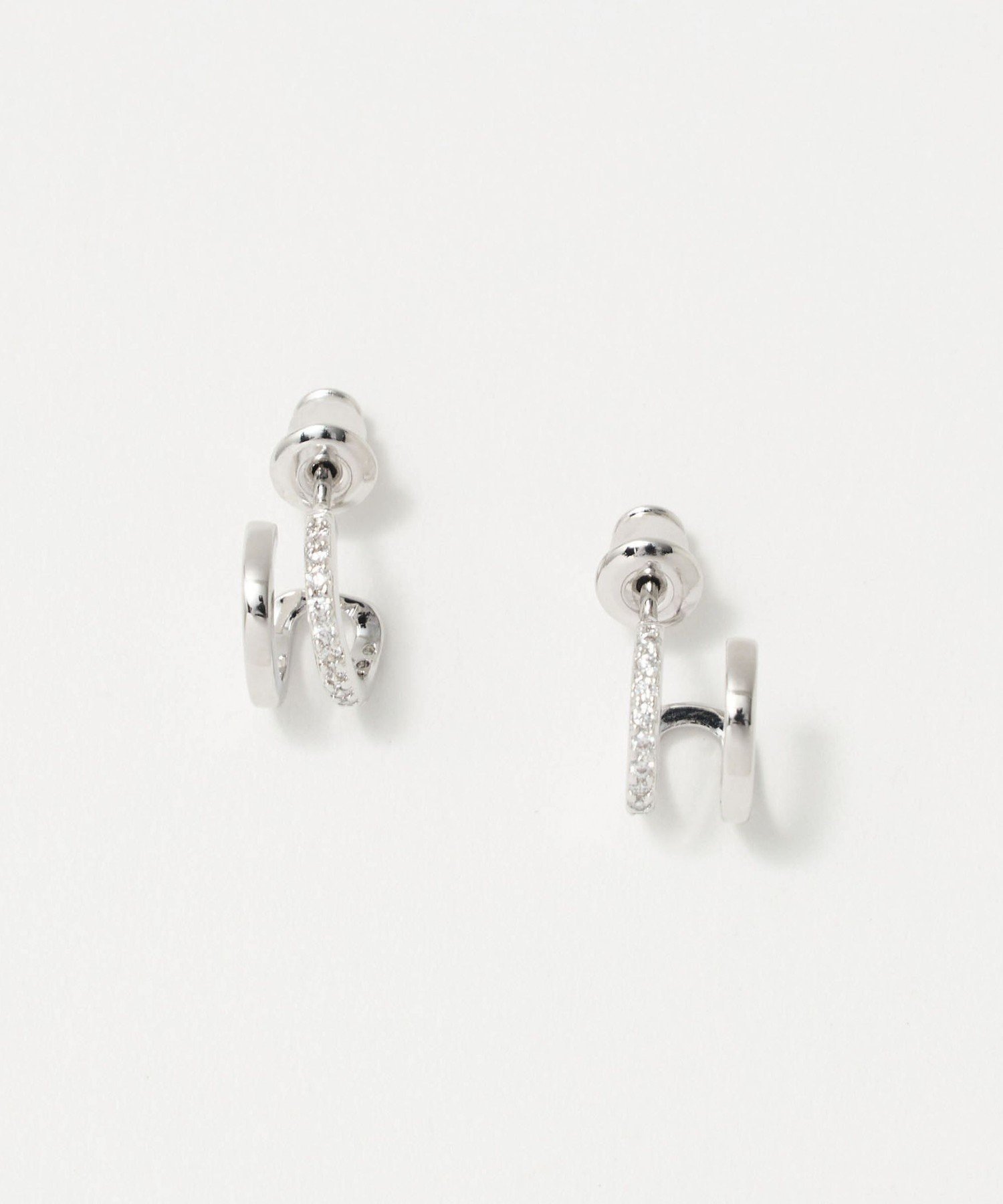 【SALE／40%OFF】UNITED ARROWS パヴェ ダブル Cシェイプ ピアス ユナイテッドアローズ アウトレット アクセサリー・腕時計 ピアス シルバー【送料無料】