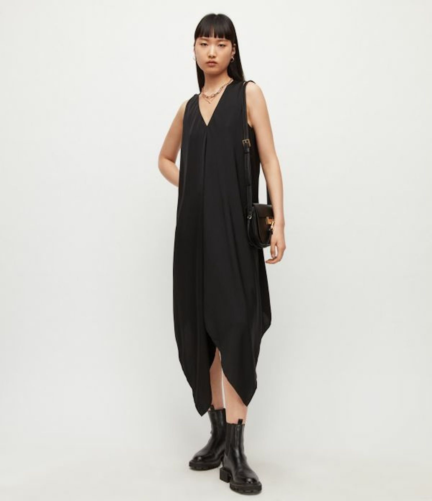 ALLSAINTS (W)BLAZE SATIN DRESS オールセインツ ワンピース・ドレス ドレス ブラック