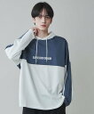 ウィゴー アウター メンズ WEGO MEN'S ドルマンポンチフードロンT ウィゴー トップス カットソー・Tシャツ ブルー ホワイト