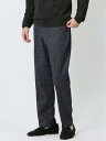 【SALE/30%OFF】TAKA-Q TechMove スリムフィット ノータックパンツ チェック紺(セットアップ可能) タカキュー スーツ・フォーマル スー...