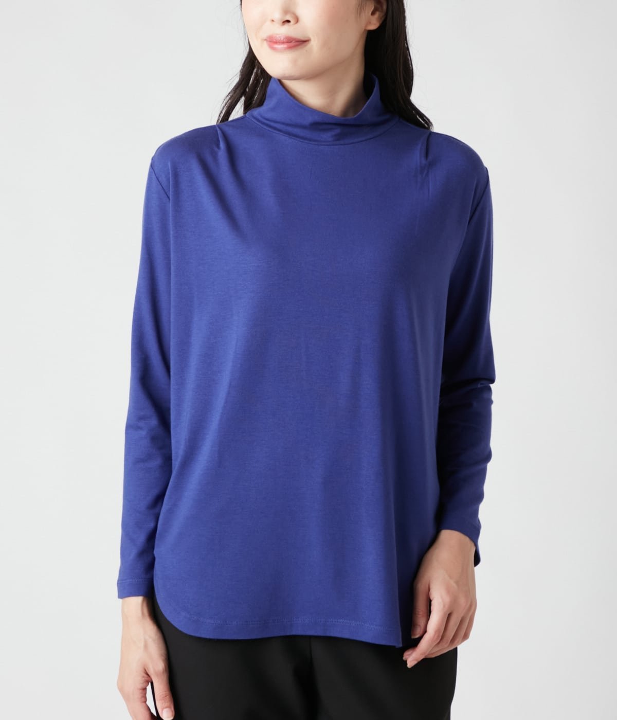 NEWYORKER WOMEN セルヒートベア天竺 ハイネックプルオーバー ニューヨーカー トップス カットソー・Tシャツ ブルー