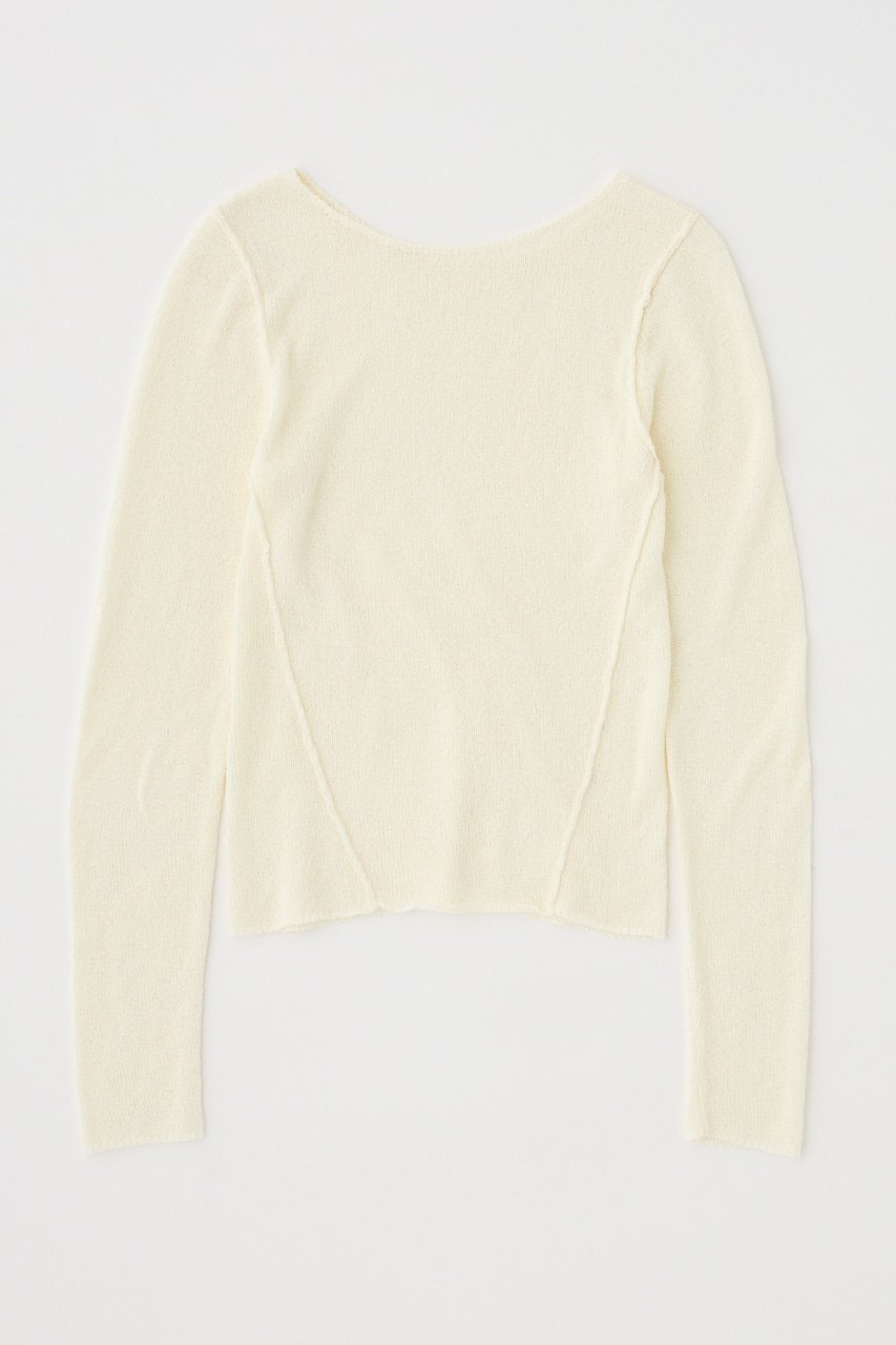 【SALE／50%OFF】MOUSSY LOOSE KNIT ロングスリーブTEE マウジー トップス ニット イエロー ネイビー【..
