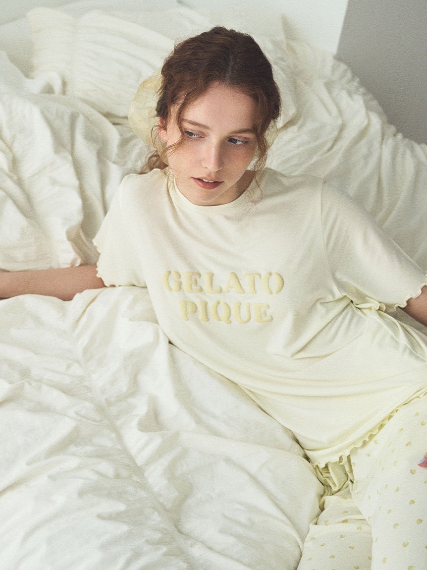 gelato pique 【接触冷感】ロゴメローTシャツ ジェラートピケ インナー・ルームウェア その他のインナー・ルームウェア ピンク イエロー【送料無料】