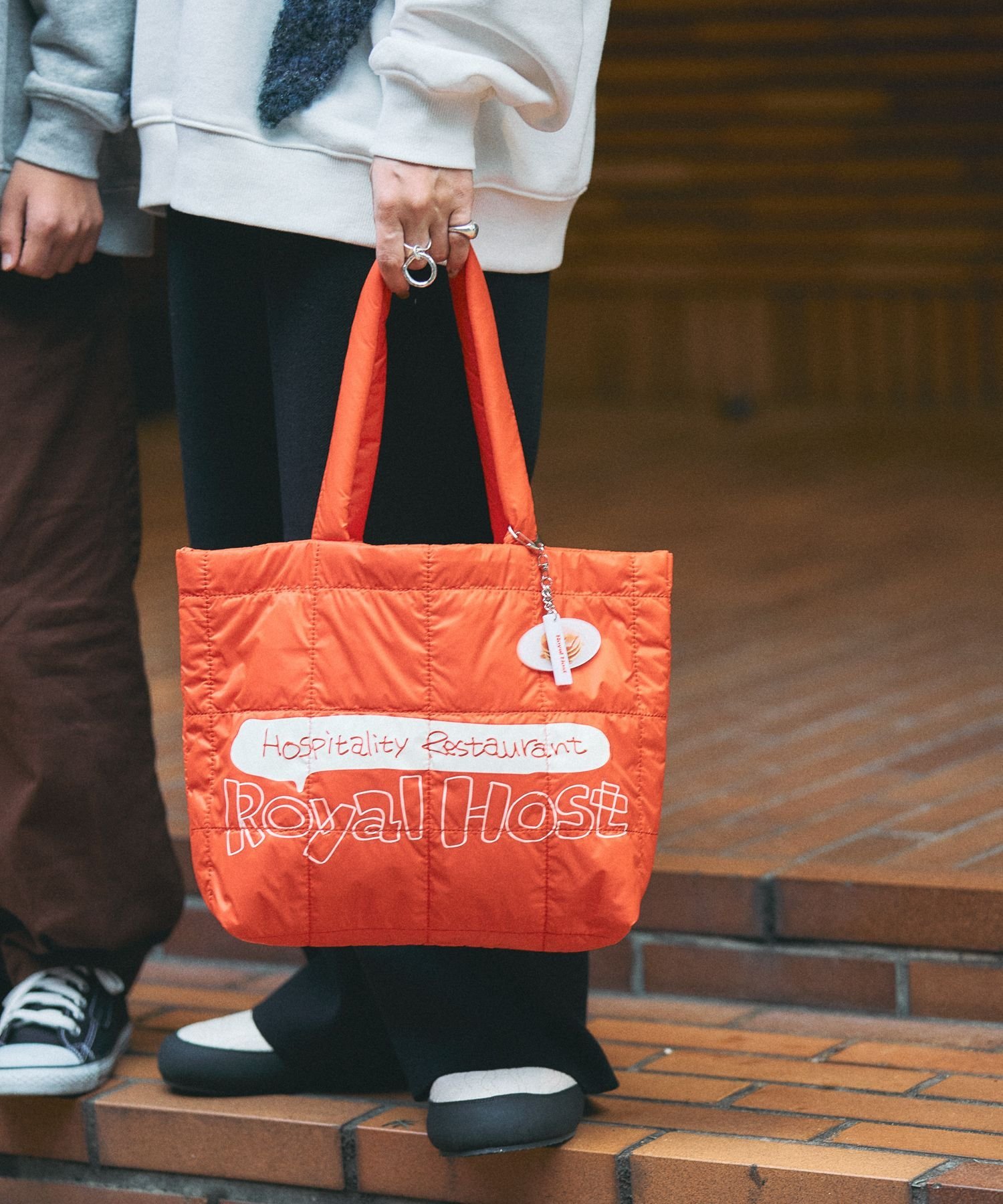 LEPSIM 【Royal Host】キルトバッグ レプシィム バッグ トートバッグ オレンジ ネイビー【送料無料】