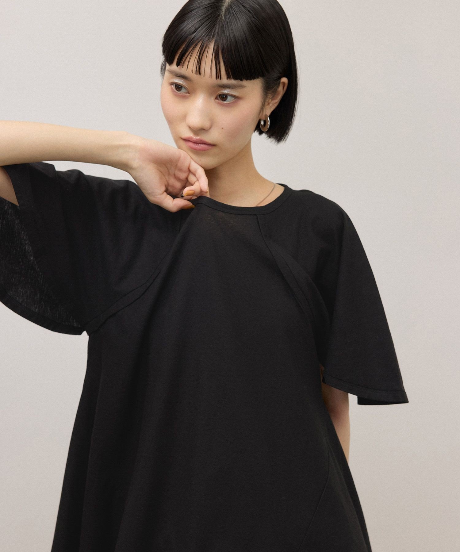 ランダムヘムライントップス アダムエロペ トップス カットソー・Tシャツ ベージュ ブラック ピンク