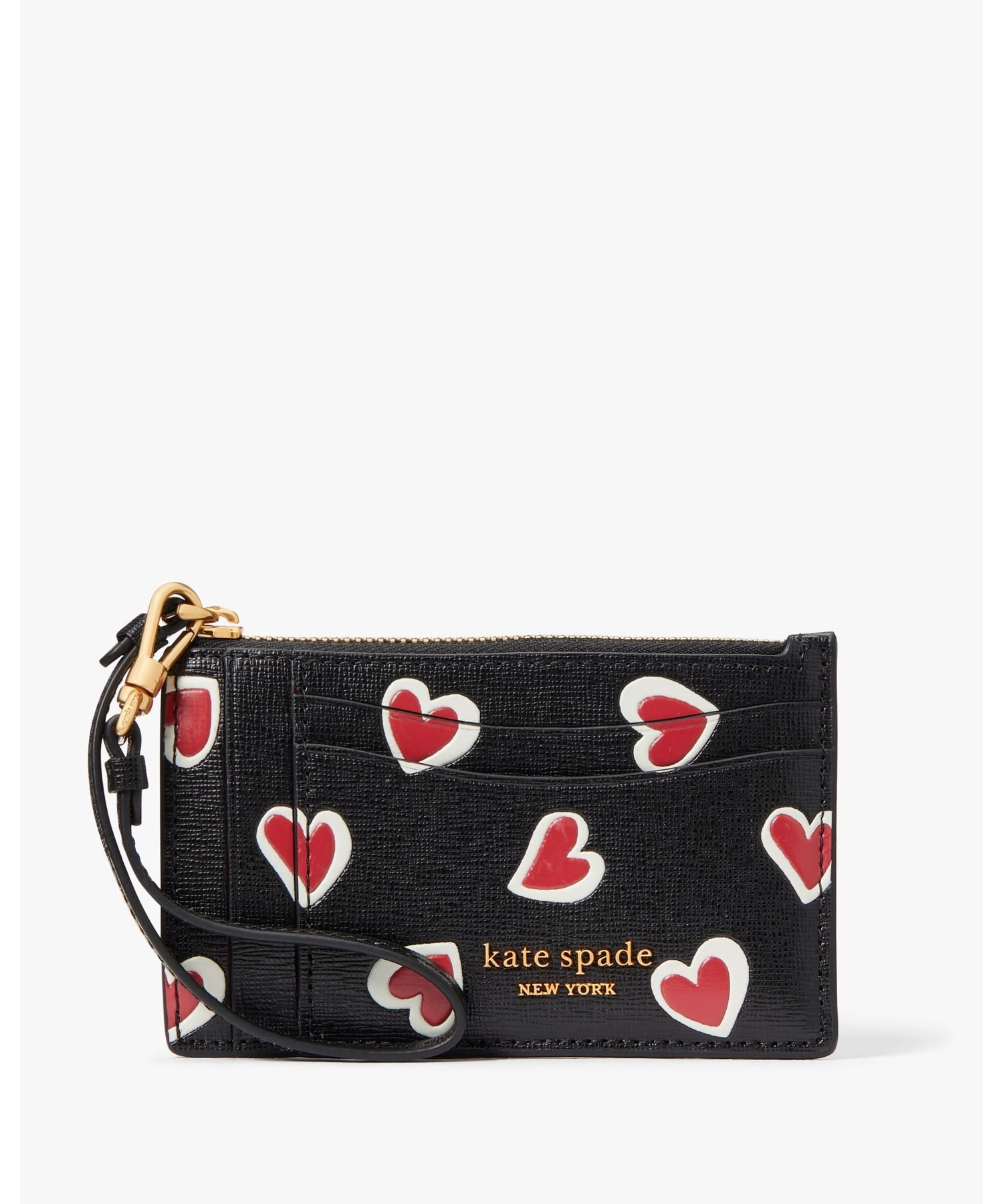 ケイト・スペード ニューヨーク kate spade new york モーガン ステンシル ハート カード ケース リスレット ケイトスペードニューヨーク 財布・ポーチ・ケース 名刺入れ・カードケース ブラック【送料無料】