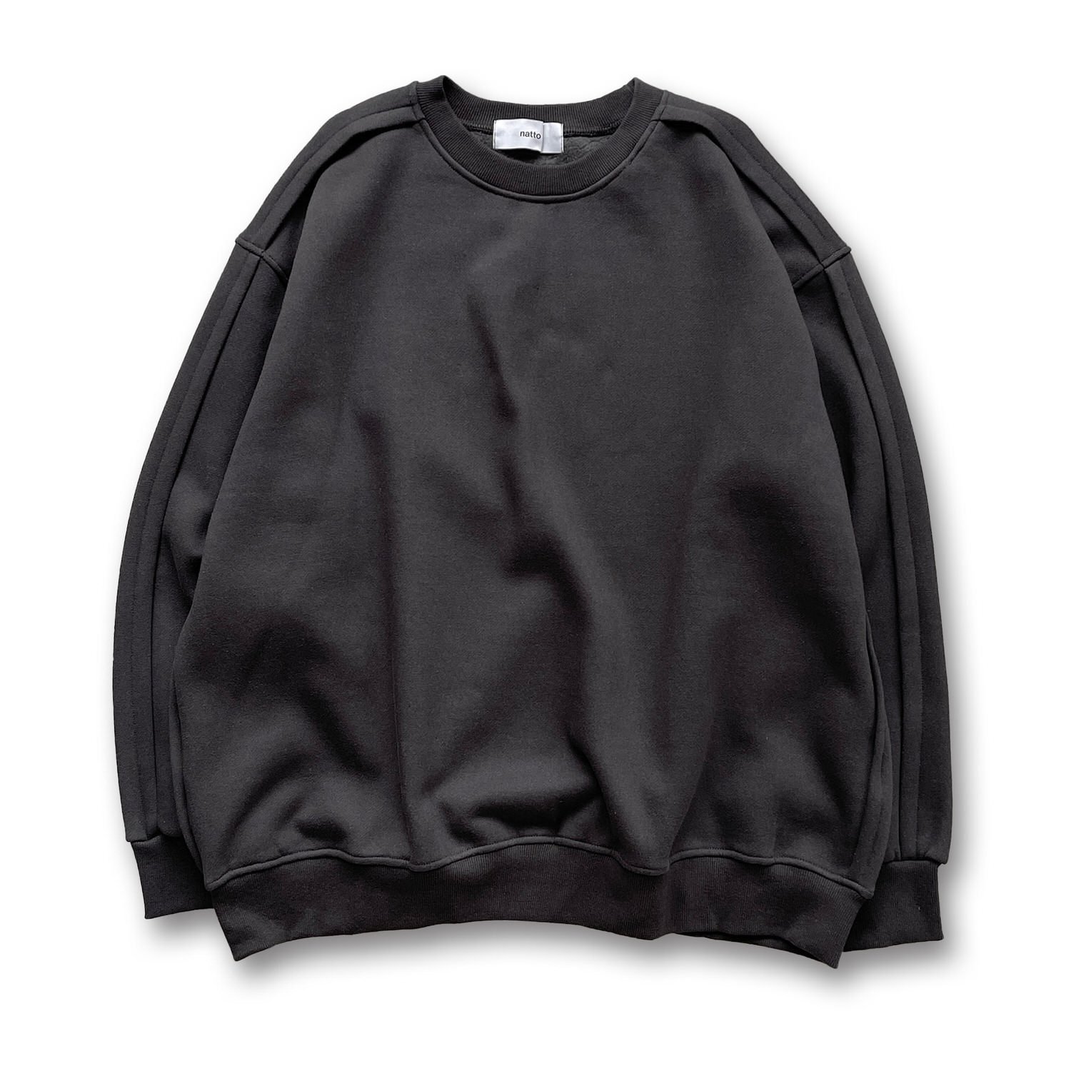 natto crew neck rough sweat ノット アット トップス スウェット・トレーナー グレー ベージュ