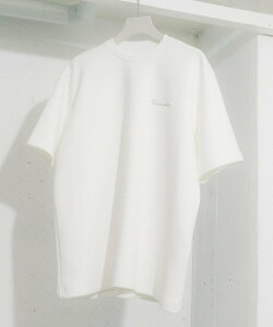 SENSE OF PLACE シシュウダンボールポンチTシャツ(5分袖) センス オブ プレイス トップス カットソー・Tシャツ ホワイト ブラック グレー グリーン ブルー