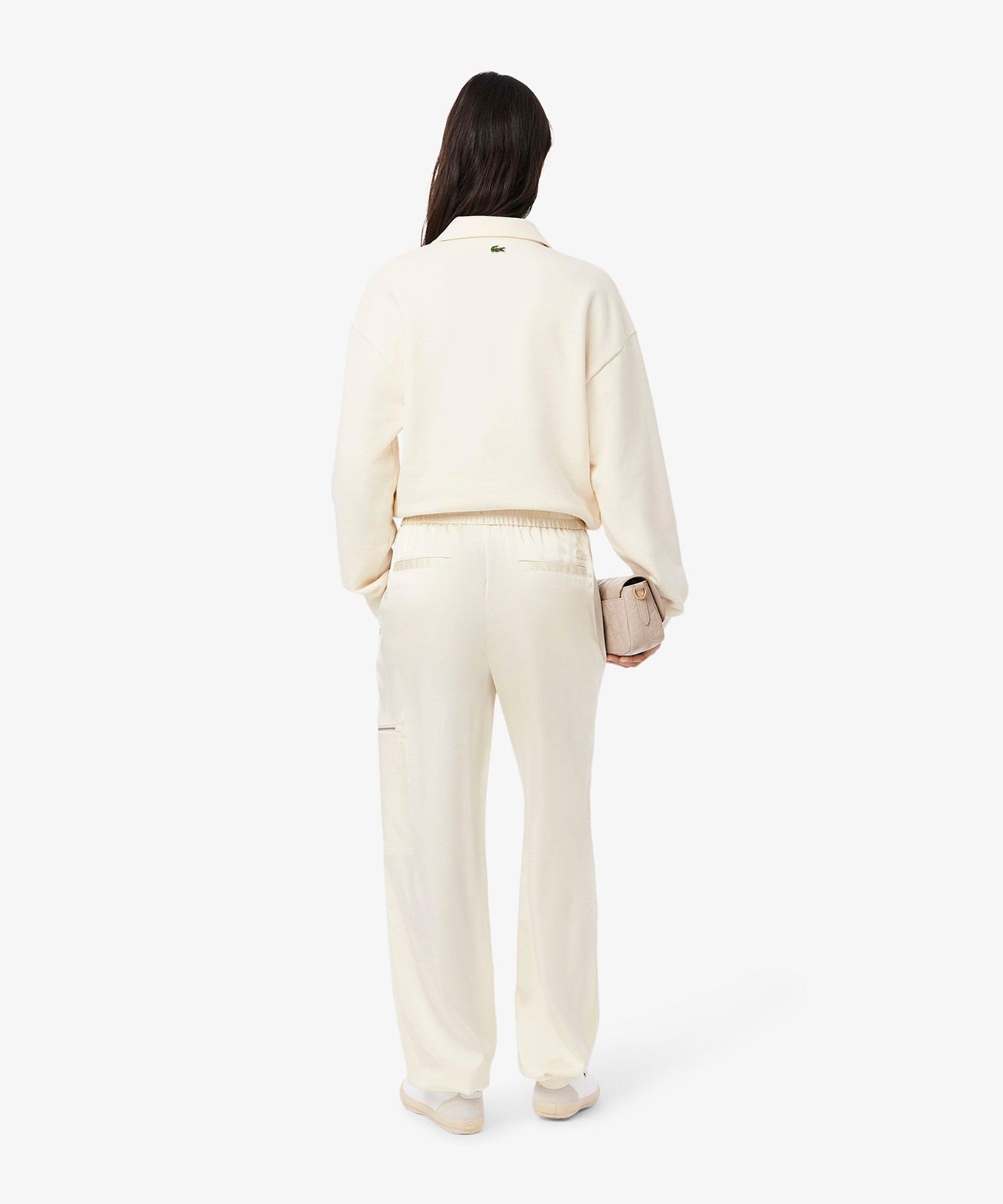 【SALE／40%OFF】LACOSTE シルキーフェイストラックパンツ ラコステ パンツ ジャージ・スウェットパンツ ホワイト【送料無料】