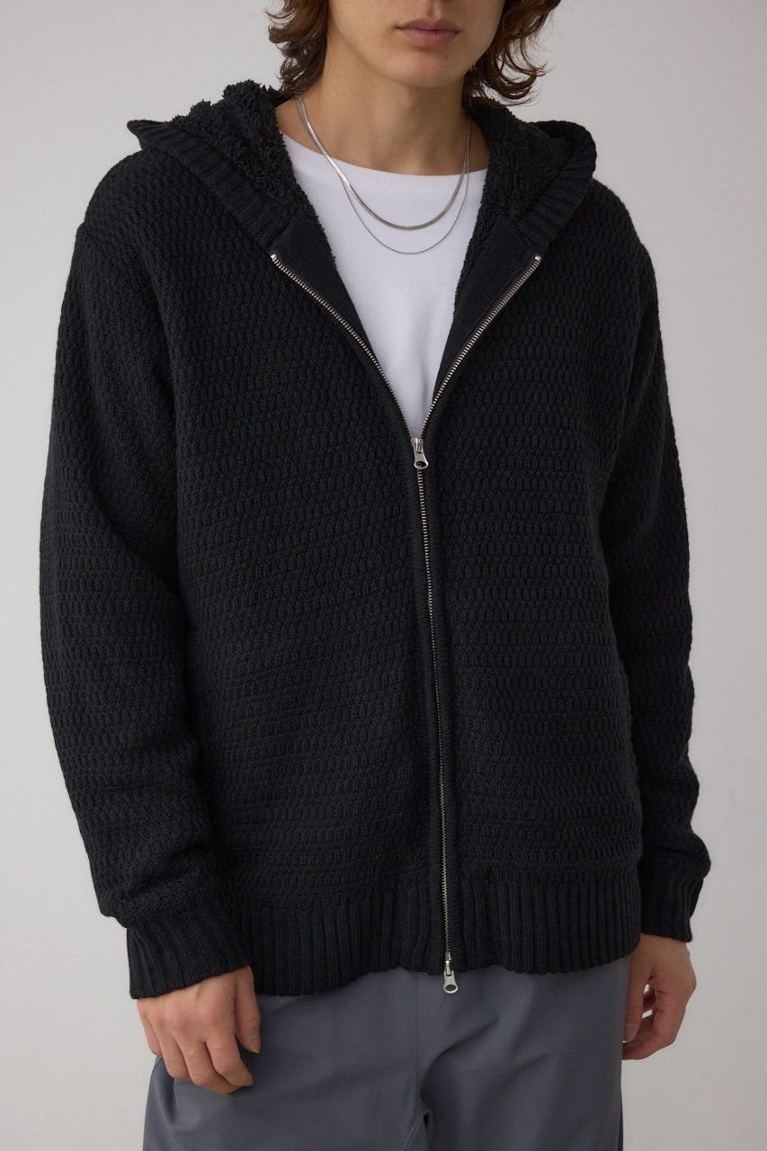 AZUL BY MOUSSY ガーターボアジップニット フーディー アズールバイマウジー トップス スウェット・ト..