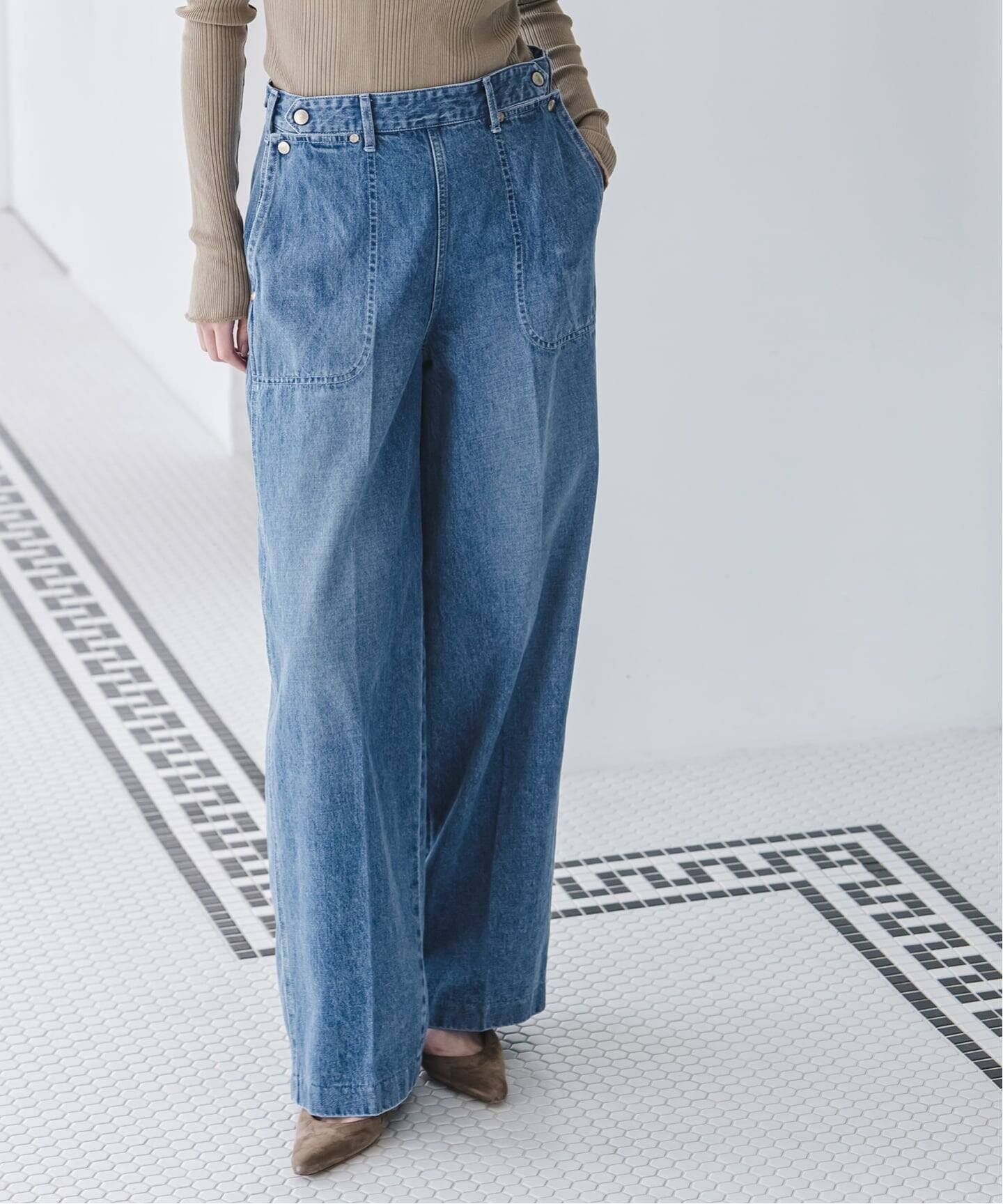 NOBLE 《NOBLE別注》SERGE/サージ W SIDE ZIP PANTS ノーブル パンツ ジーンズ・デニムパンツ ブルー