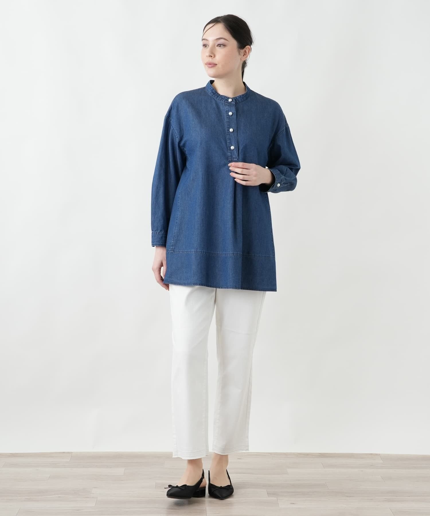 Leilian PLUS HOUSE 【店頭人気】ブラウス【プラス企画】 レリアン プラスハウス トップス シャツ・ブラウス ブルー