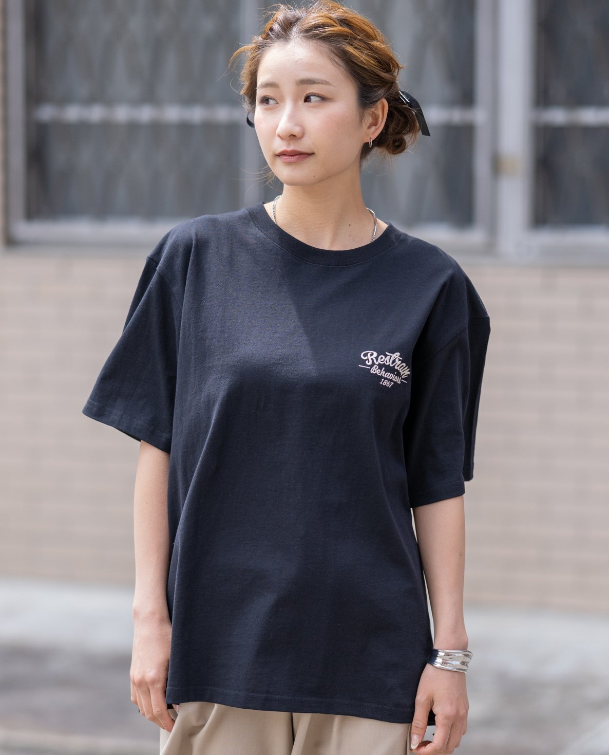 YEVS 虎刺繍Tシャツ 半袖 綿100% タイガー カジュアル メンズ イーブス トップス カットソー・Tシャツ ホワイト ブラック