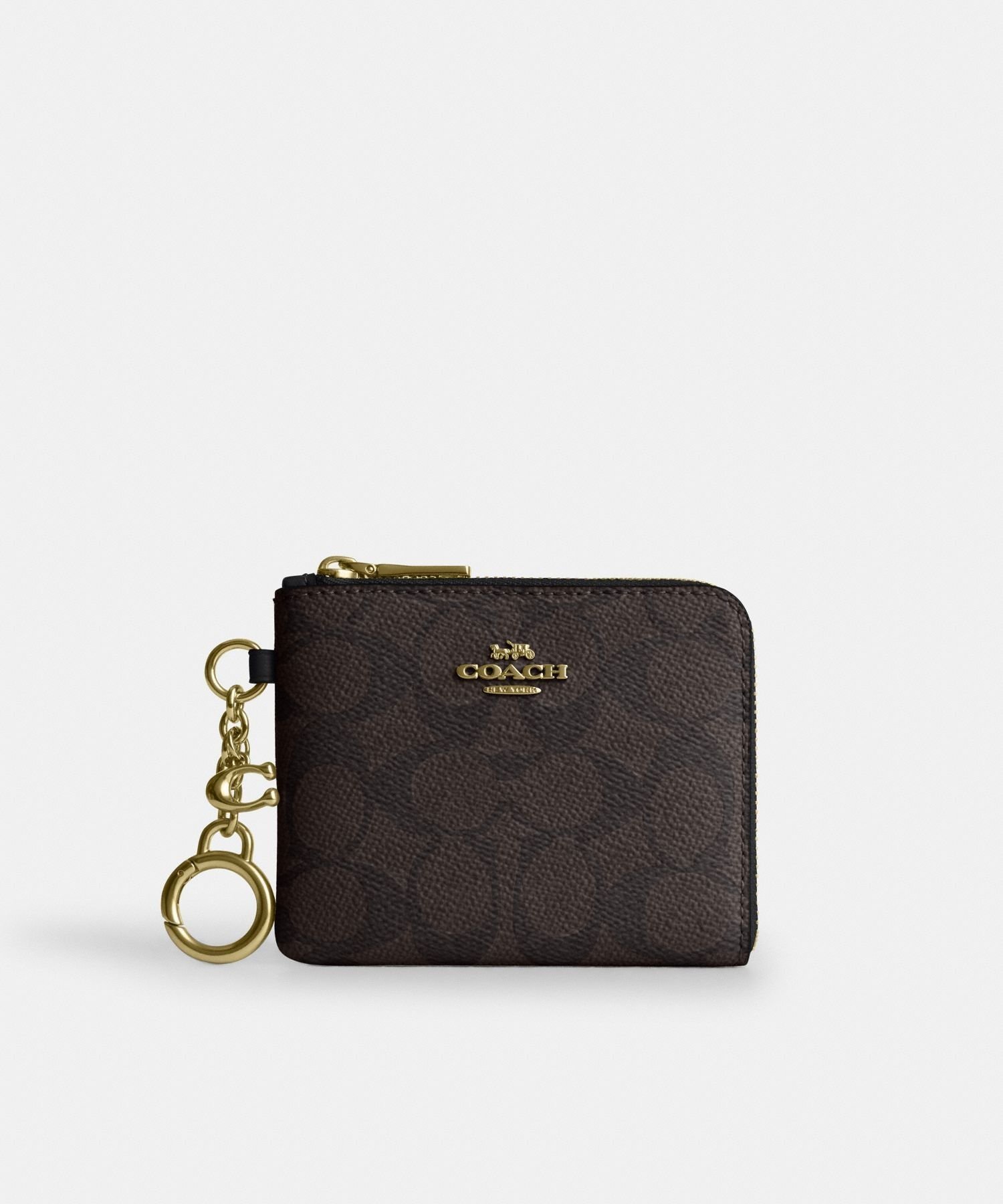 【SALE／45%OFF】COACH OUTLET 【公式】スモール コーナー ジップ ウォレット・シグネチャー キャンバス コーチ　アウトレット 財布・ポーチ・ケース 財布 ブラウン【送料無料】